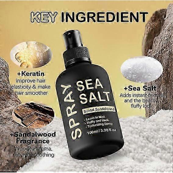 Spray cu sare de mare pe bază, Spray cu sare de mare cu finisaj natural pentru păr, Volumizează &