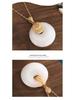 Ancient Style Influencer Live Stream Necklace: Gold-Plated Peace Buckle with Imitation Hetian Jade - Perfect Retro Gift for Mom