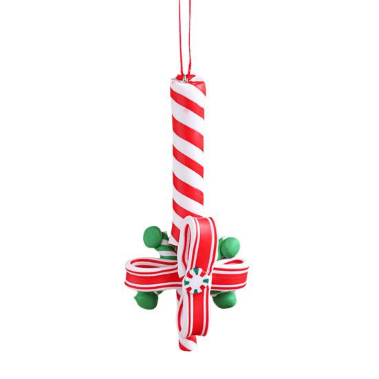 Christmas Lollipop Ornament Colorful Polymer Clay Peppermint Candy Cane Hanging Decoration Xmas Tree Holiday Party Home Decor Festival Gift