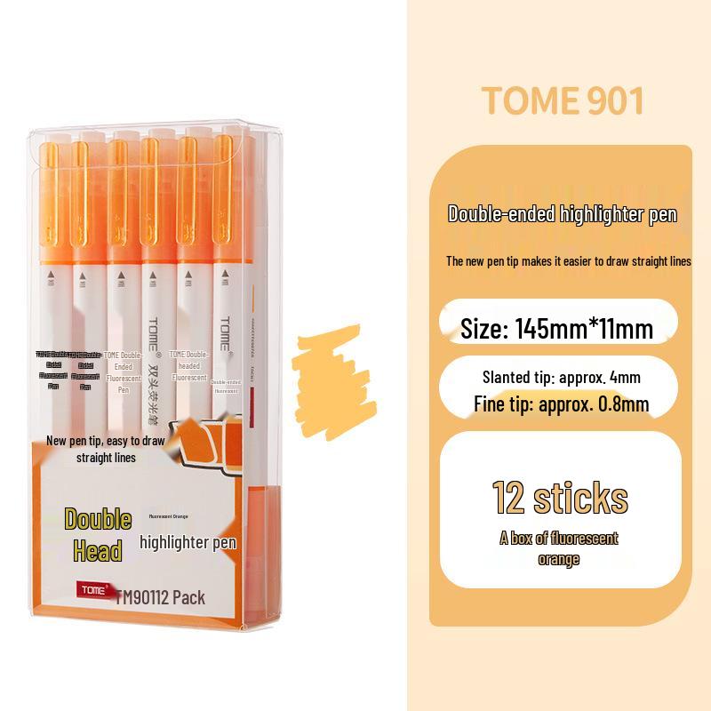 TOME Dual-Head Fluorescent Highlighters for Colorful Planning and Decoration