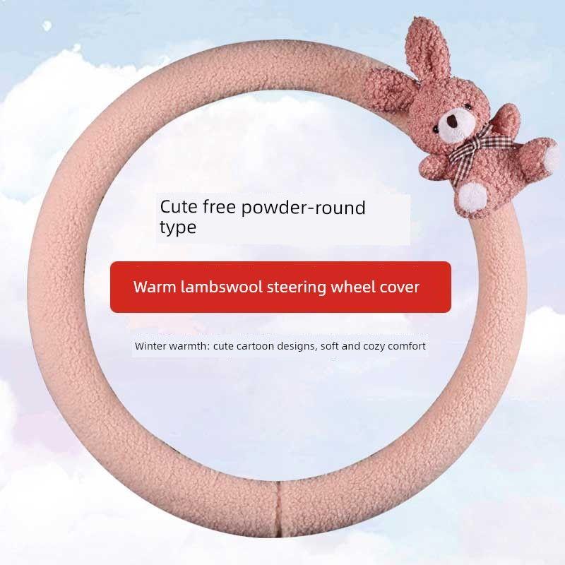 

Car Steering Wheel Cover Winter Plush Qin Plus Seagull Lavida Sylphy Yuan Plus Qin L Destroyer 05 Handle Cover Cute Rabbit Powder-Round Type
