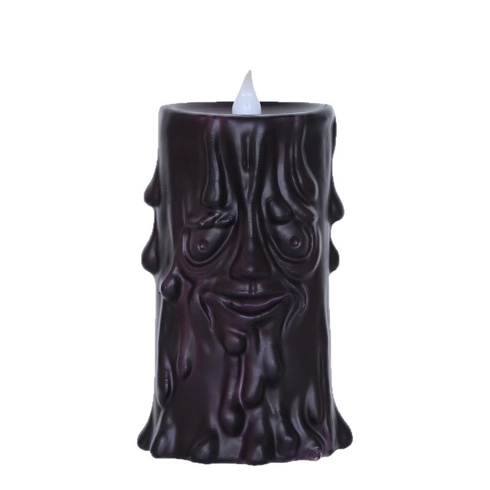 LED Halloween Candle Lamp with Pumpkin, Tree, Demon, and Ghost Decorations - Small Night Light