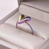 Metal Heart Rings for Women Men Trendy Stainless Steel Open Rings Adjustable Size Rings Korean Elegant Party Jewelry