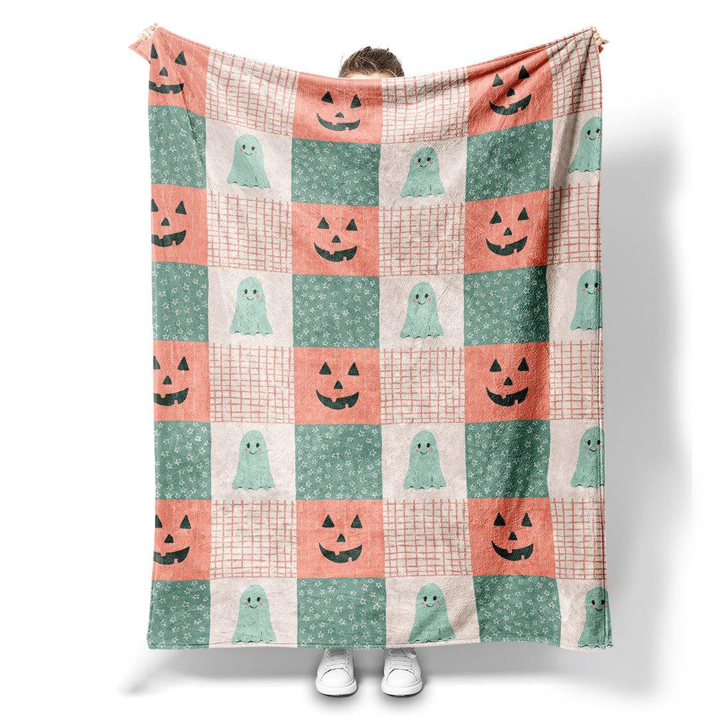 

Halloween checkered pattern Printed Blanket for Bed Travel Camping Living Room Office Conditioning Blanket for All Seasons Gifts 75x90cm