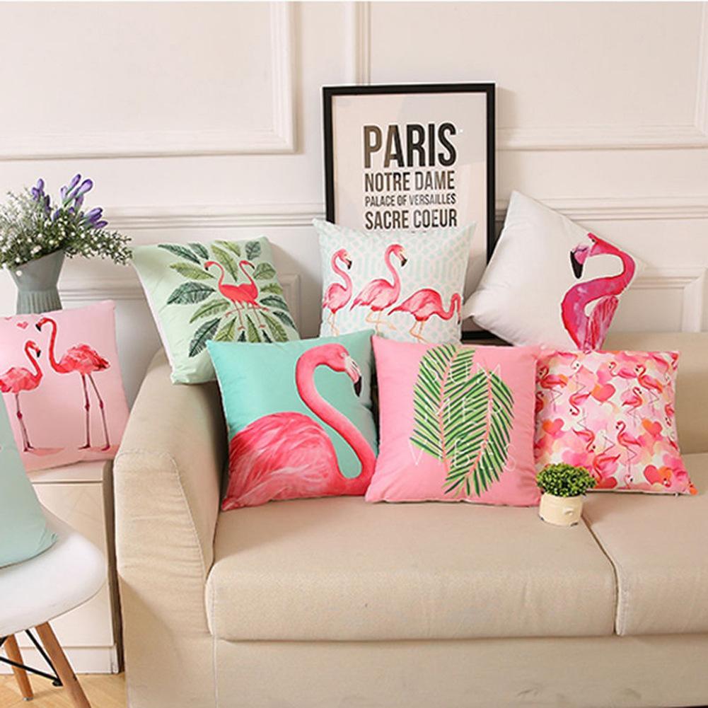 Long-legged Flamingo Series Linen Pillowcase Cushion Cover