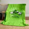 Sad Green Face with Teardrop and Large Eyes. for All Seasons Blanket Lunch Break Throw Gift