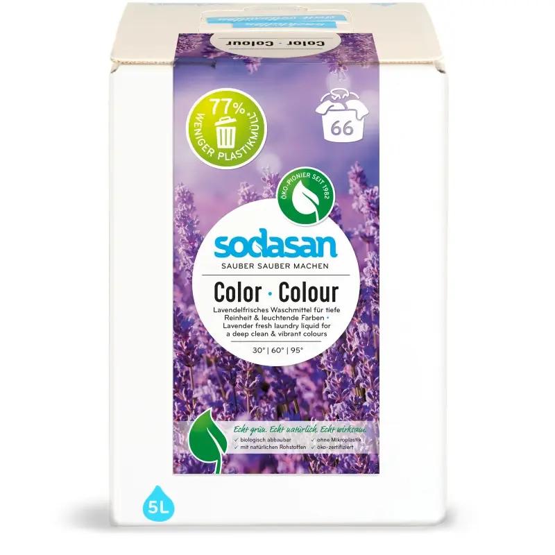 

Органічний рідкий засіб Color Lavender для прання кольорових та чорних речей з пом якшувачем води та кондиціонером SODASAN 5 л
