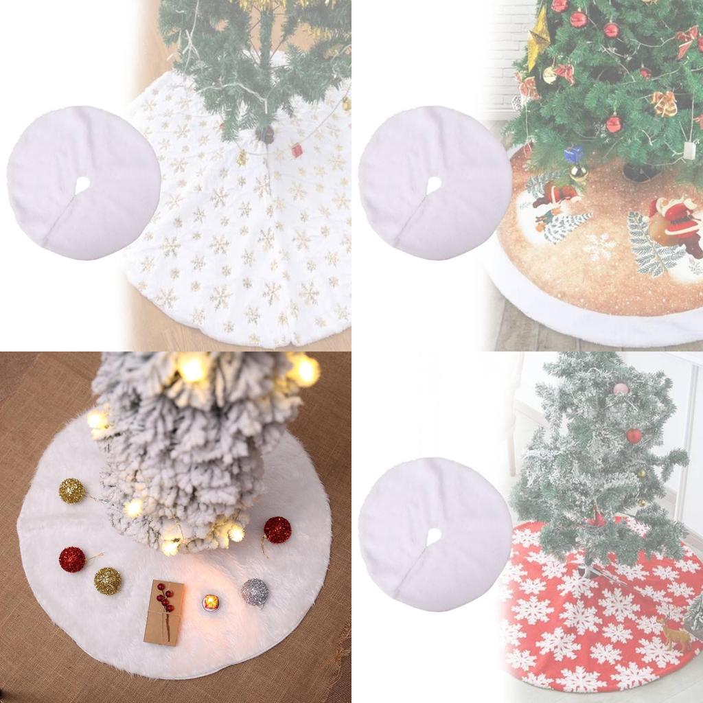 Elegant Long Plush White Christmas Tree Skirt Soft Fabric For Beautiful Tree Decor