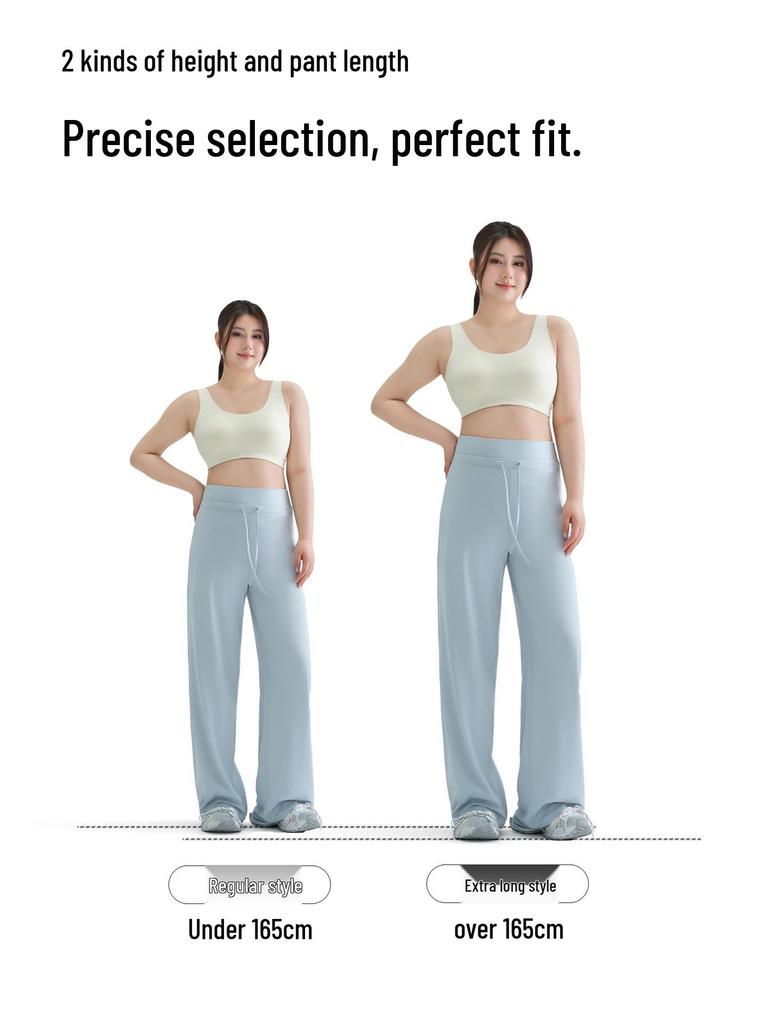 Women's Fleece-Lined Wide-Leg Sports Pants: Loose Fit, Plus Size (up to 220 Jin), Perfect for Running, Yoga, and Fitness.