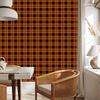 Halloween Orange and Burgundy Plaid Wallpaper for Living Room and Bedroom 50x1000