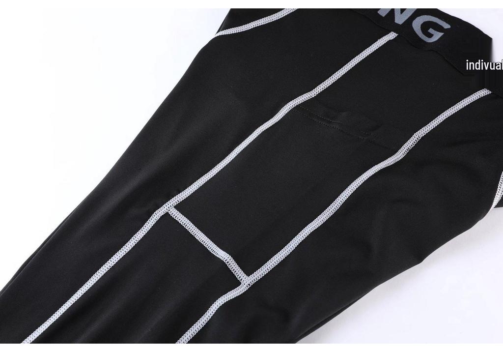 Summer Elastic Sports Compression Pants with Pockets