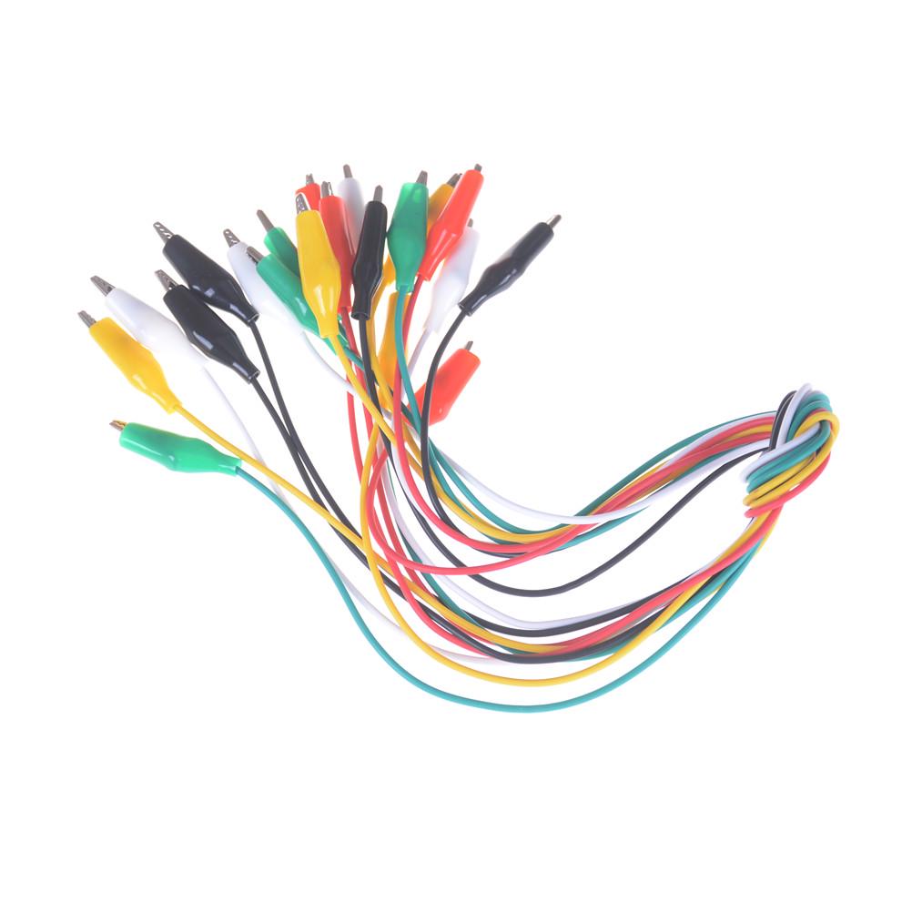 10 Pcs Colorful Double Ended Alligator Clips Test Lead Jumper Wires