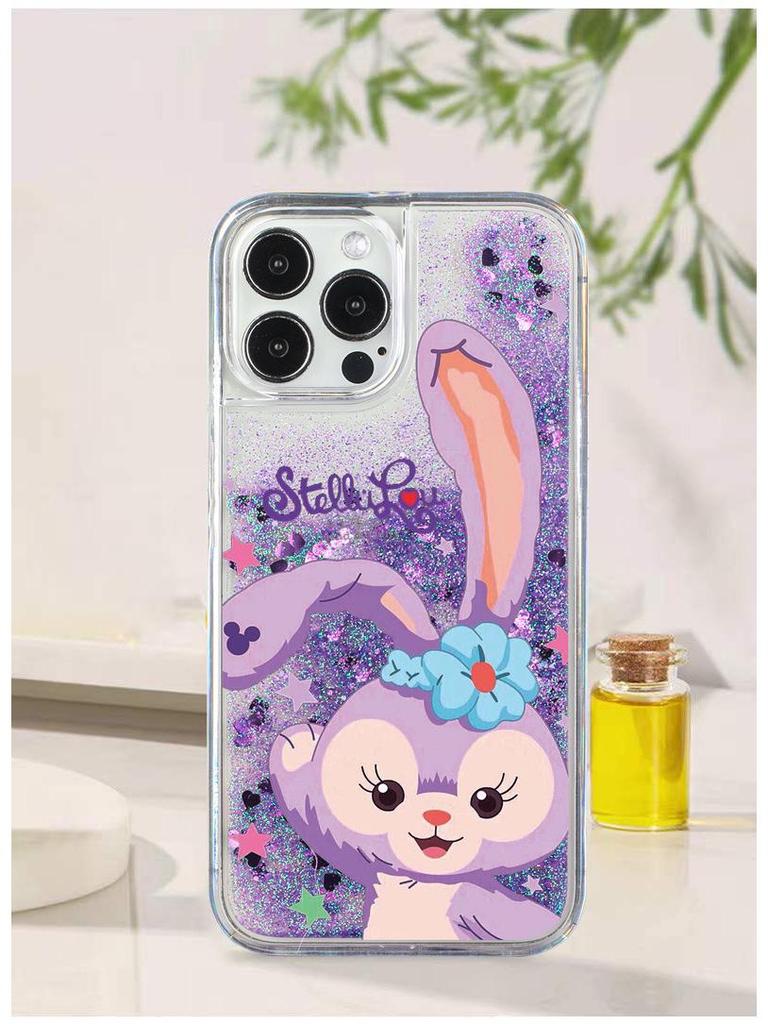 Třpytivý kryt Quicksand Ballet Rabbit pro iPhone Apple 11, 12, 13 Pro Max, X se šňůrkou na krk