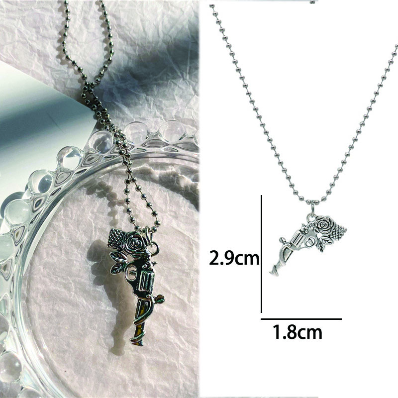 Vintage Design Gun Revolver Pendant Necklace Fashion Retro Geometric Charms Choker Jewelry Party Gift For Women Men