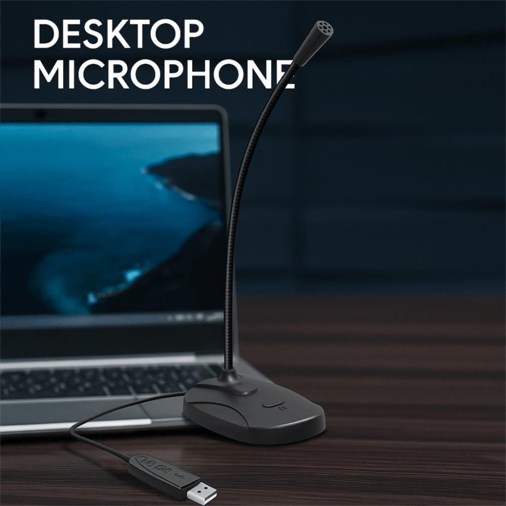 Adjustable Hose USB Desktop Microphone Hi-Fi High Fidelity Condenser Microphone  Vlog Creation