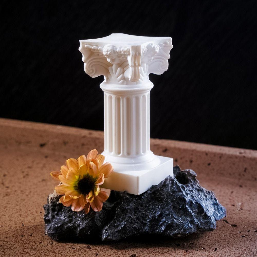 Home Decor Classical Architecture Miniature Roman Column Handicraft Photography Props Candlestick
