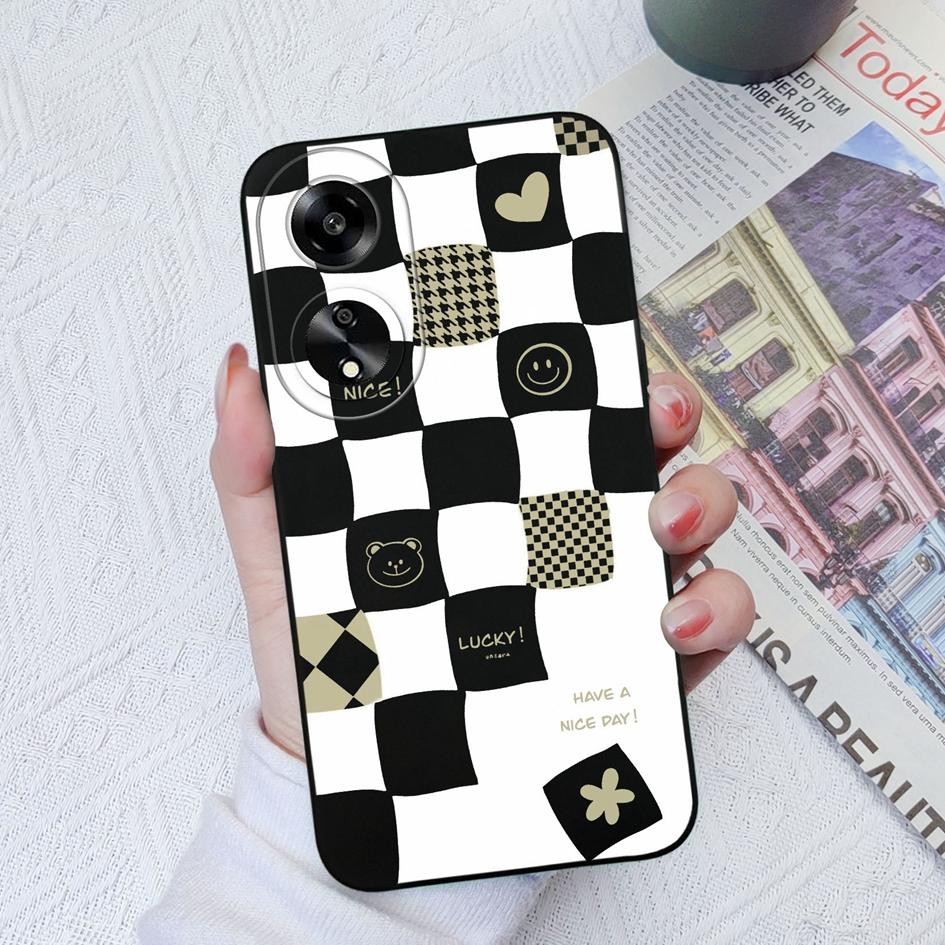 Für Oppo A7 A15 A1K A35 A55 A1 A52 A11 Telefonhüllen Mode Buntes Karomuster Weiches Flüssigsilikon Super Stoßfeste Schutzhülle für Oppo Capa