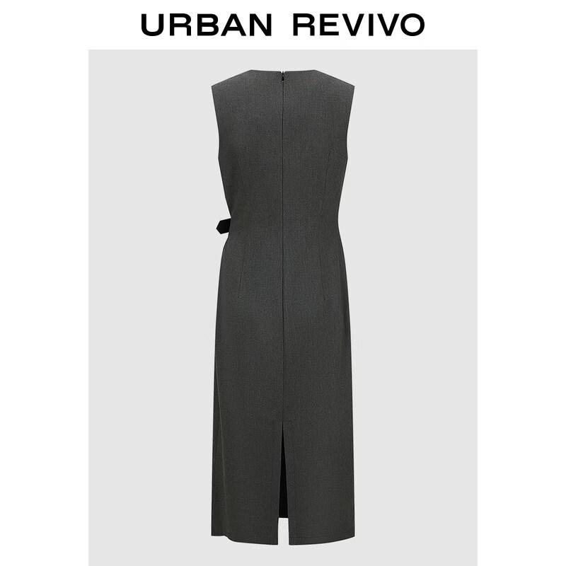 UR Women's Metal Buckle Pleated Sleeveless Dress