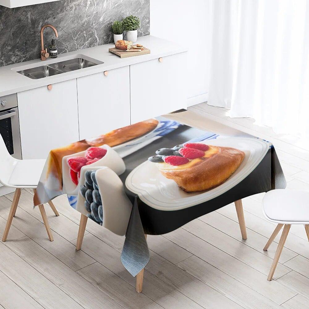 Fata de masa imprimata gourmet bucatarie restaurant decor masa si antifouling rezistenta la apa dreptunghiulara