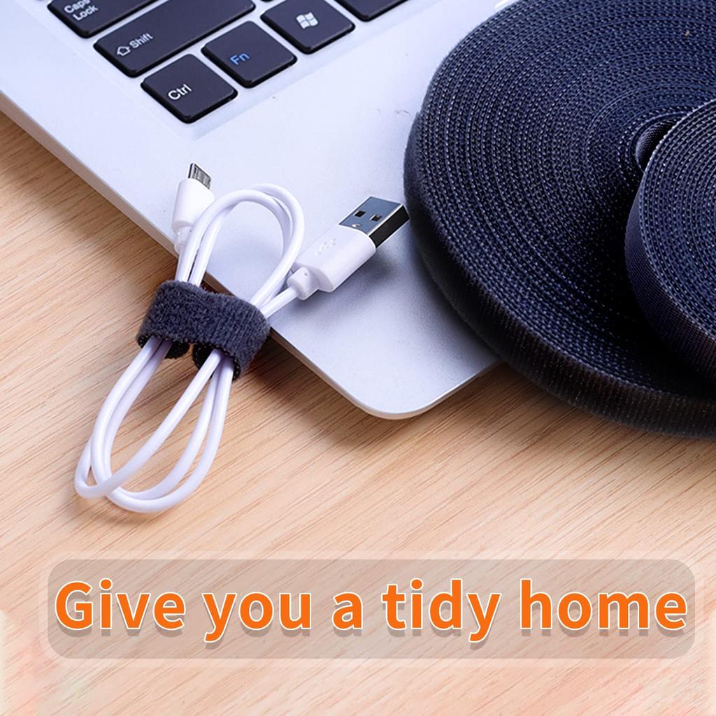 5M/Roll Fastening Cable Ties Reusable Hook and Loop Cable Organizer Straps Fastening Tape For Wires Managing Household Organizer