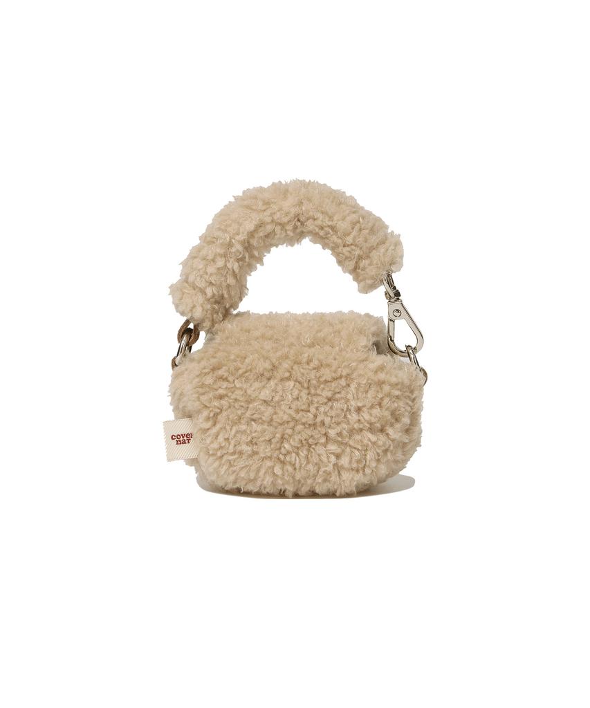 Covernat Woman Clover Heart Fluffy Pouch Beige