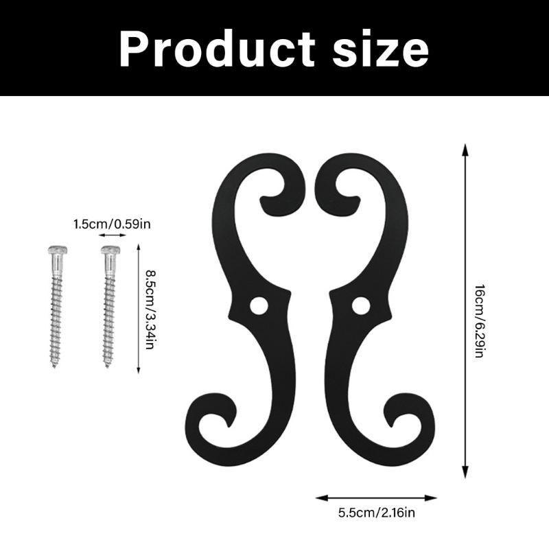 2Pcs Cast Iron Shutter Fasteners Easy Installation Hardware for Exterior Window Protective and Stability