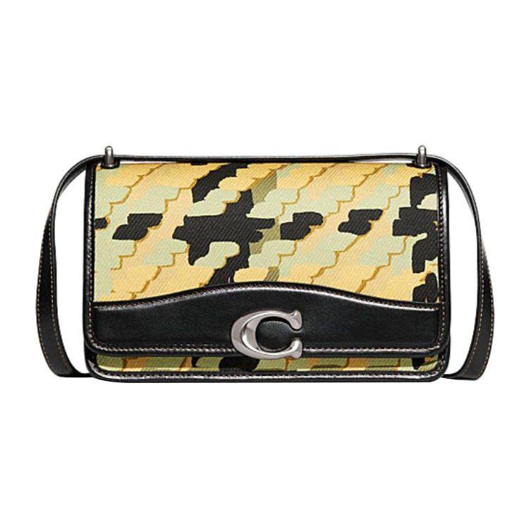Coach Women's Yellow/Black Bandit 24 Multi-Functional Bag With Snap Closure Shoulder Bag Cf259-Lhuz0