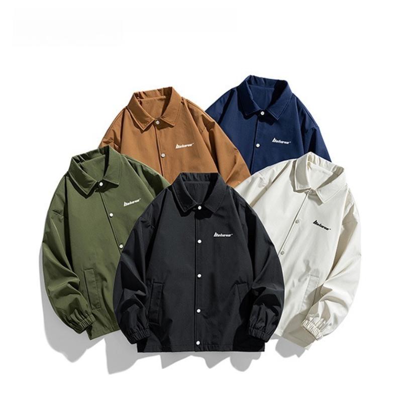 Versatile Coat Minimalist Lapel Jacket Men's Spring and Autumn Trend Loose Coach Jacket Couple Wildcard Casual Jacket Breathable Work Casual Jacket