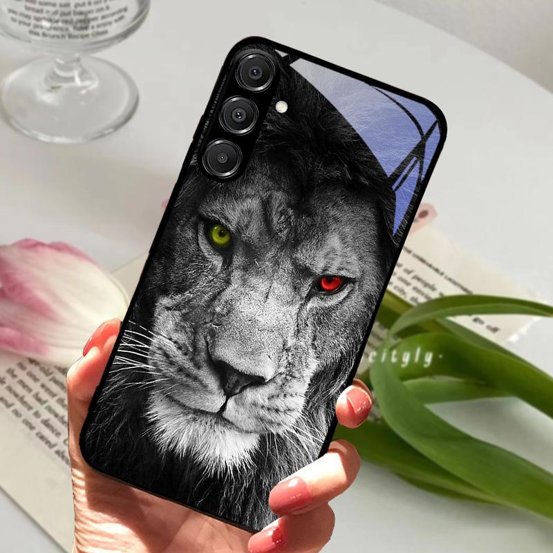For Samsung A26 5G Case Hard PC Tempered Glass Phone Cover For Samsung Galaxy A36 A56 5G Fashion Animal Glass Protector Cases