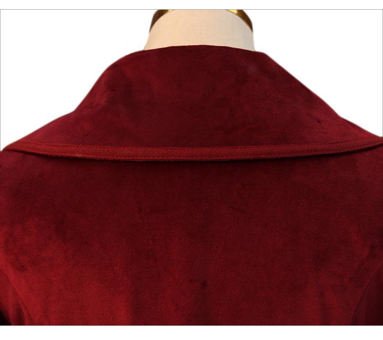2023 Women's Velvet Windbreaker: Long Over-the-Knee Coat for Autumn/Winter - Chic and Trendy Style