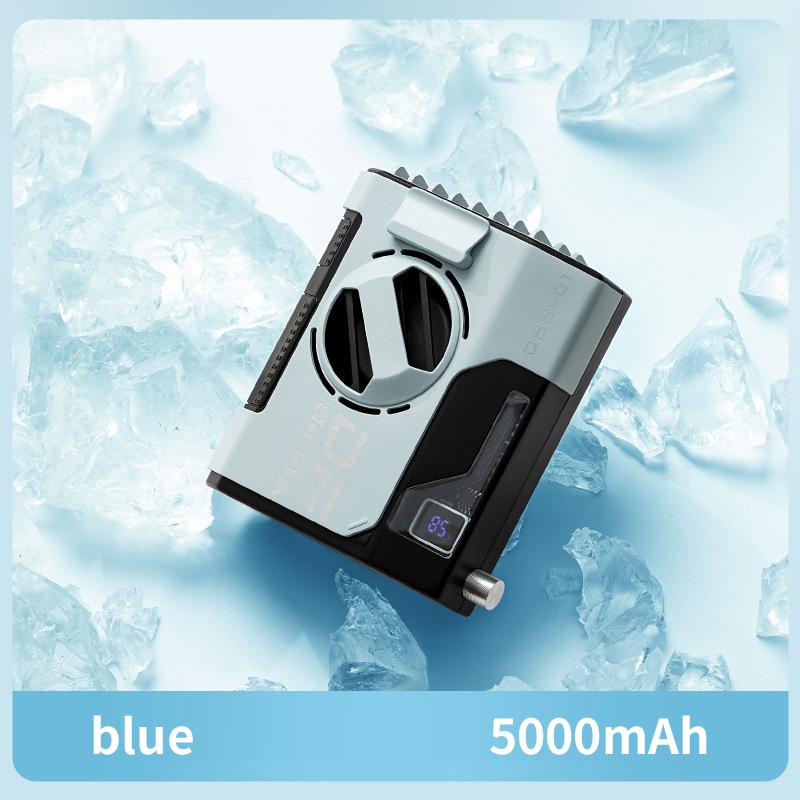 Portable Waist Fan Rechargeable Hanging Neck Fan Wearable Belt Shirt Body Fan Outdoor Working Waist Clip Fan With Led Lights Set 5000mAh