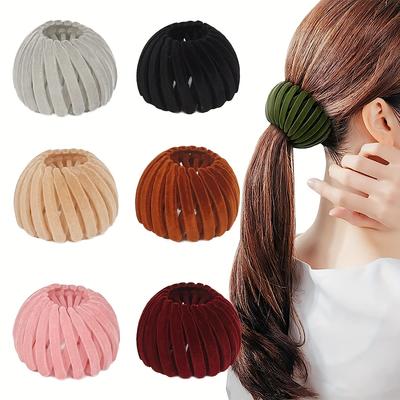 1 Piece of Surface Expandable Bird's Nest Magic Hair Clip, Ponytail Holder Headband with Lazy Meatballs To Fix and Tie Up Hairstyle Design.