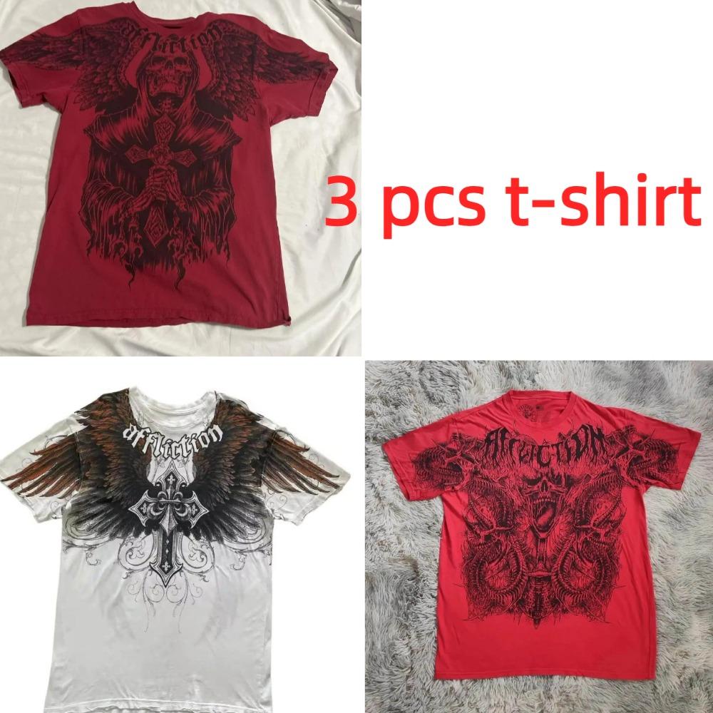 T-shirt da uomo estiva Affliction Vintage Oversize Y2K Streetwear Gotico da uomo e donna Retro Rock T-shirt da uomo Top