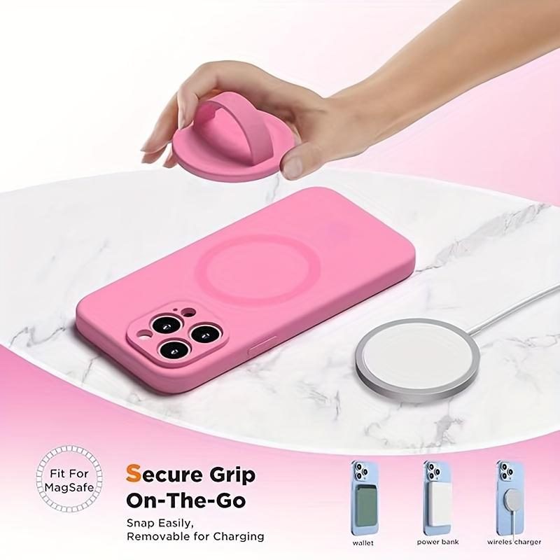 1Pc enhanced magnetic mobile phone holder, comfortable silicone removable ring grip, finger ring holder