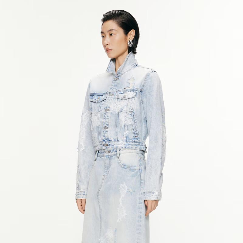 

JNBY Women s Lapel Collar Denim Jacket XL