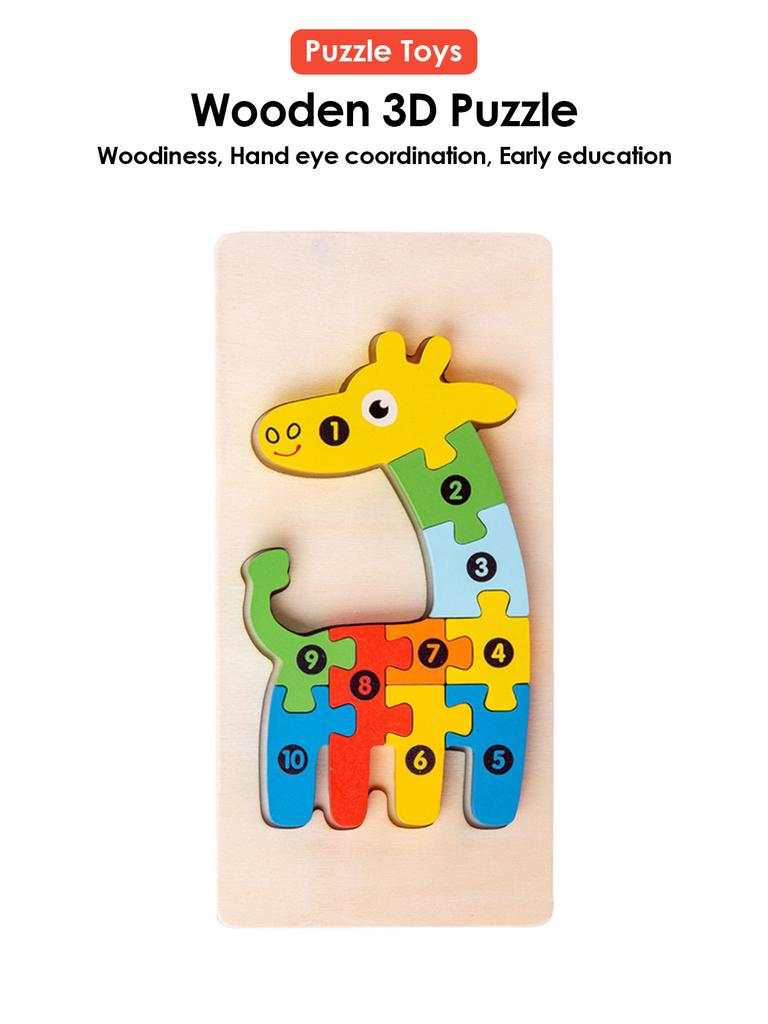 3D Holz Puzzles Pädagogisches Cartoon Tiere Frühen Lernen Kognition Intelligenz Puzzle Spiel Für Kinder Spielzeug