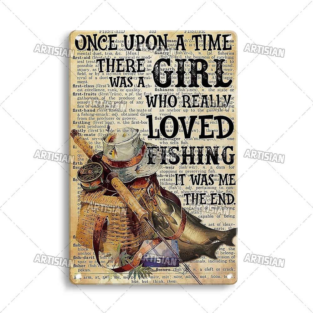 Artisian Fishing Metall-Poster, Sport, Weißblech, Köder, dekoratives Schild, Wanddekoration, Garage, Bar, Pub, Club, Hotel, Café, Küche, Zuhause