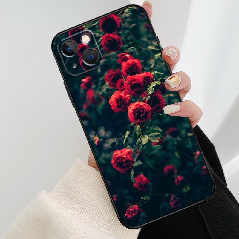Beautiful Garden Red Roses Flowers Phone Case For iPhone 17 Pro Max 16 15 14 11 12 13 Pro Max mini 15 16 Plus 16e 17 Air Cover