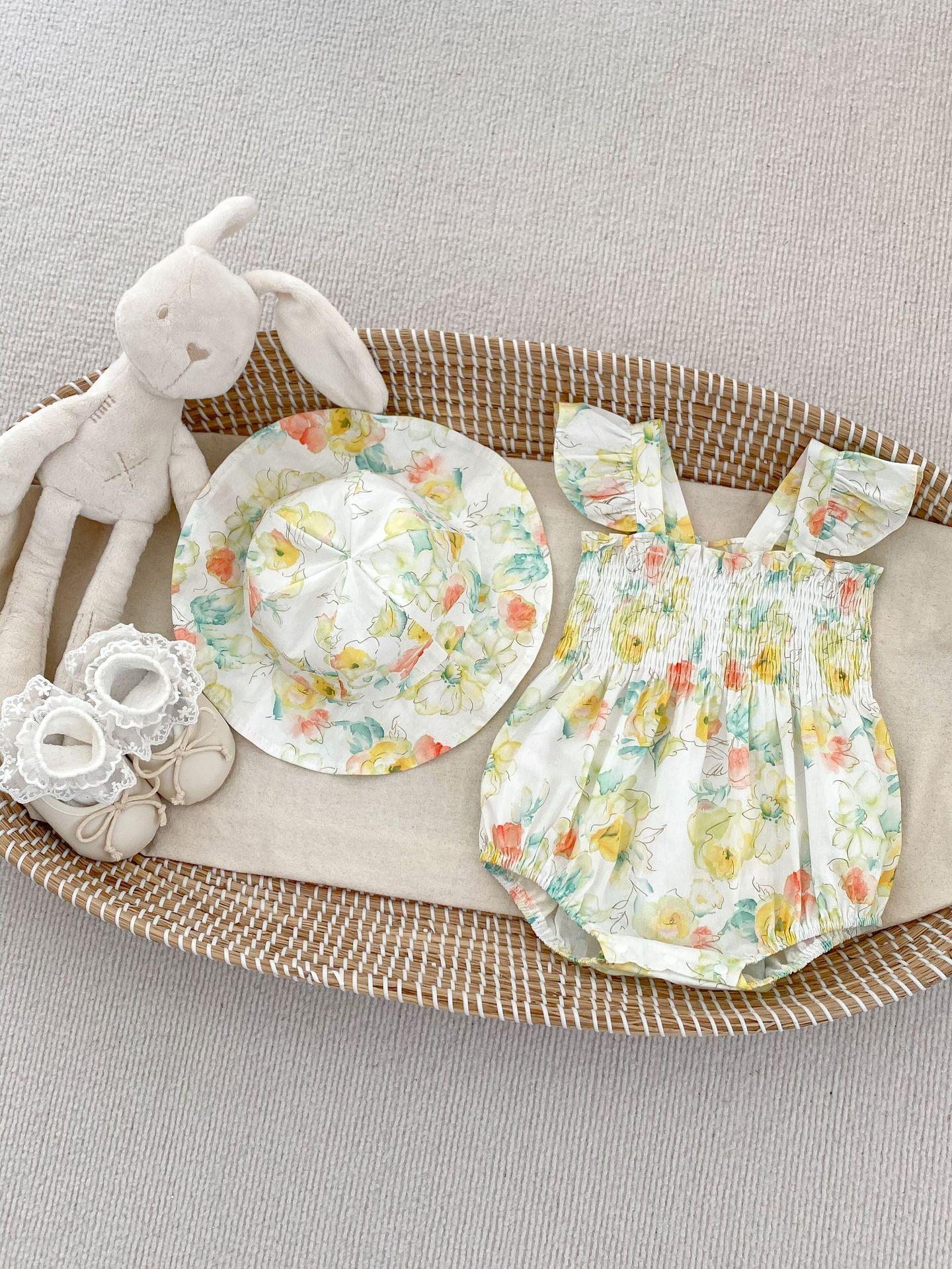 Baby Girl Summer Floral Ruffle Sleeve Romper Cute One Piece Crawl Suit 66 белый