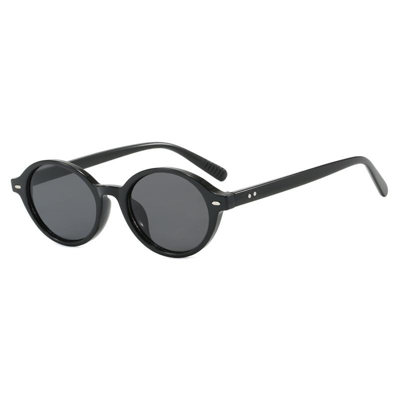 Rice nail oval small frame sunglasses new fashion retro sunglasses European and American trend street sunglasses women