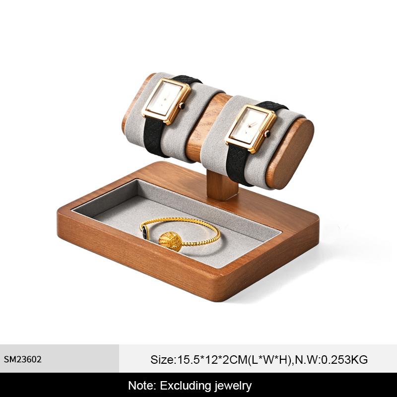 Solid Wood Watches Display Stands Base Watch Necklace Bracelet Organizer Rack Bangle Scrunchie Headband Showcase Stands