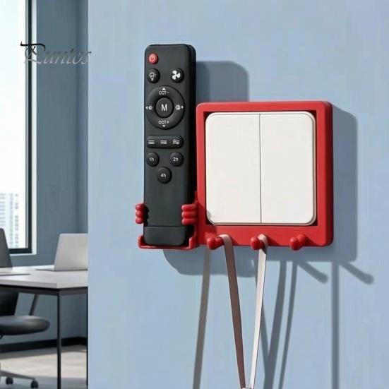 Vintage Home Decor Switch Hook, Wall Mounted Space Saving Design, Remote Control Durable Coat Hooks Storage Box, Key Holder for Living Room