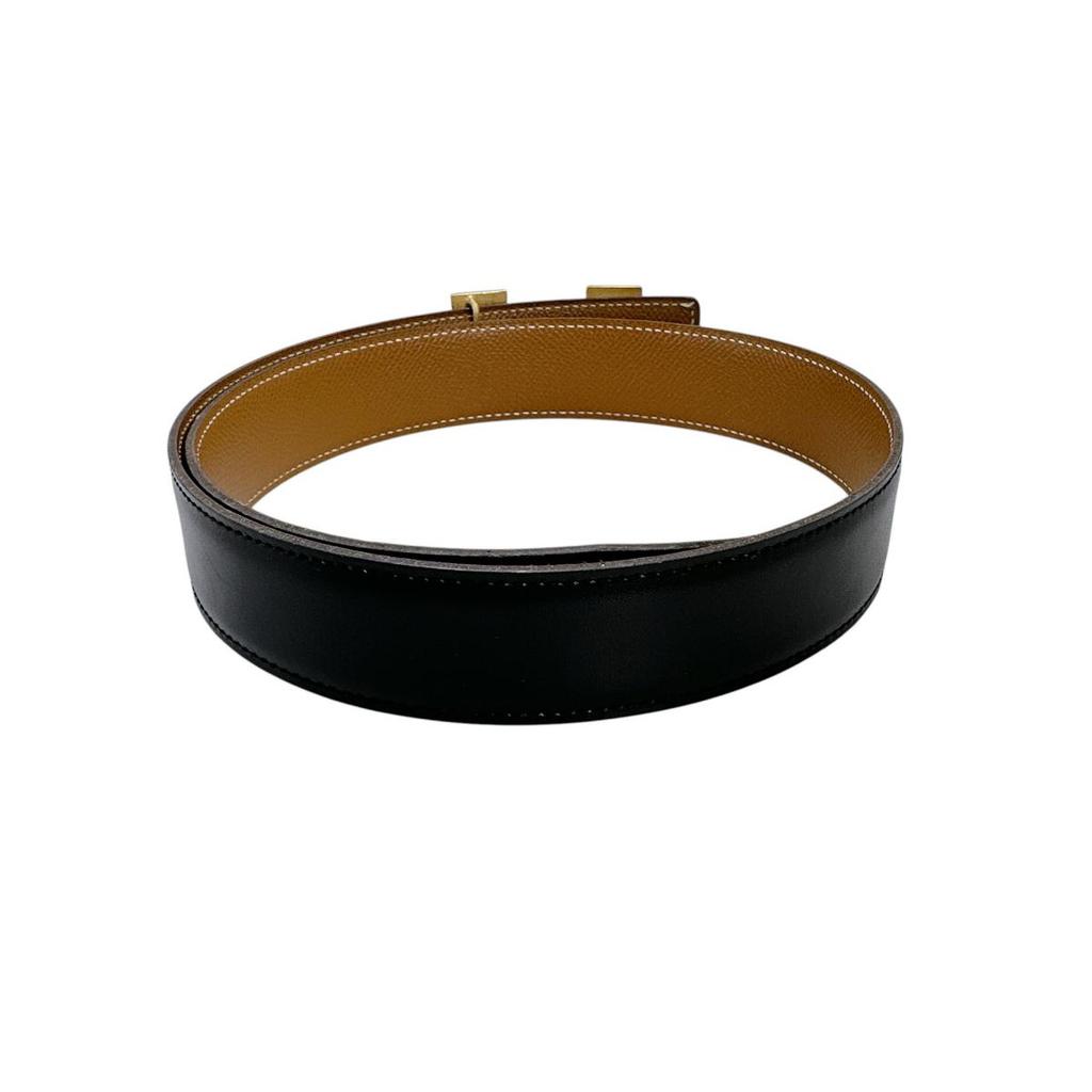 HERMES Constance H belt belt Reversible belt leather Black x brown unisex Used