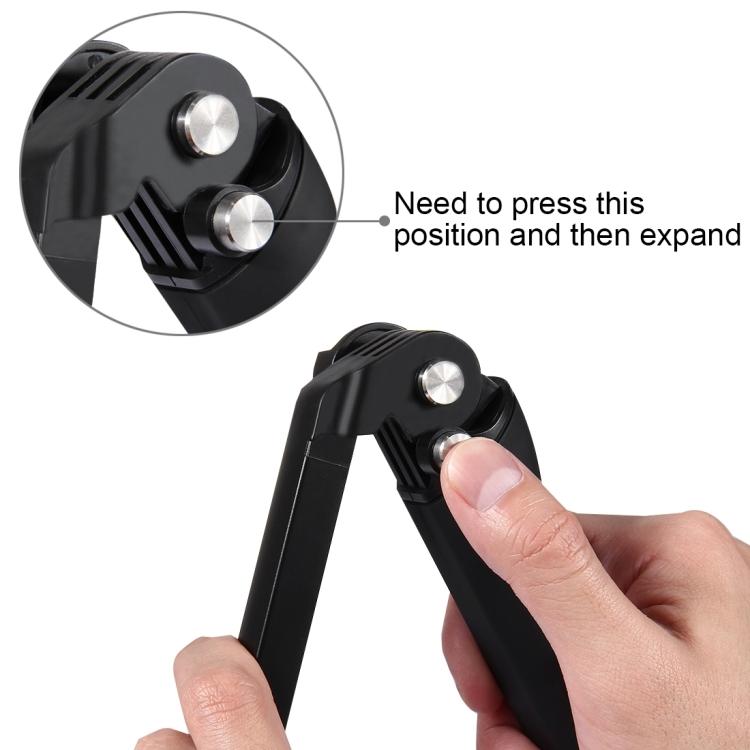 PULUZ 3-Way Grip Treppiede pieghevole Selfie-stick Estensione Monopiede per GoPro, Insta360 ONE R, DJI Osmo Action e altre action camera, lunghezza: 20-58 cm