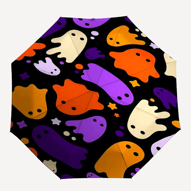 1pc Ghostly Party Auto Open/Close Umbrella with One Touch Button,, Windproof Design   Lightweight Portable Umbrella for Women & Men6021