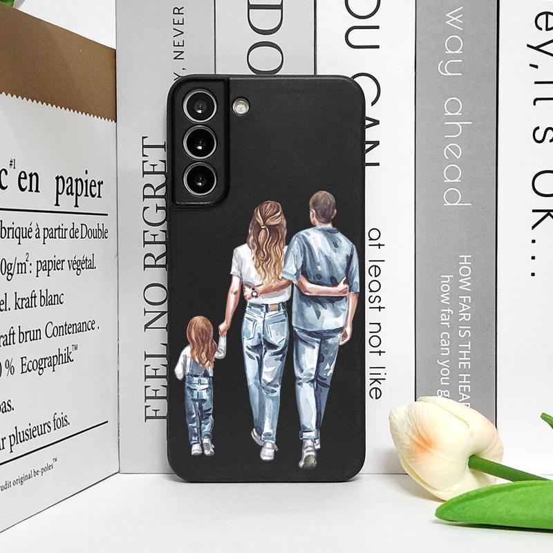 Super Mom and Super Dad Baby Family Phone Case for Samsung Galaxy A15 A35 A55 A16 A54 A53 A52 A71 5G Soft Covers Boy Girl Fundas