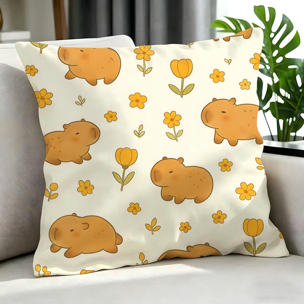 Cartoon ccapybara Cushion Cover Cushion Cover Set Pcs x x x Pillowcase Decorative Sofa Home Decor