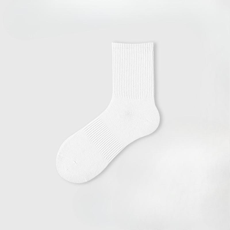 Men's Spring and Autumn Business Leisure Pure Cotton Pure Color Antibacterial Waist Breathable Deodorant Long Socks