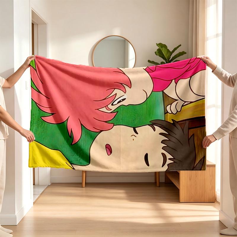 Ponyo (32) Flaneldecke ein weicher Akzent für Schlafzimmer und Wohnzimmer und ein gemütliches Zuhause-Geschenk