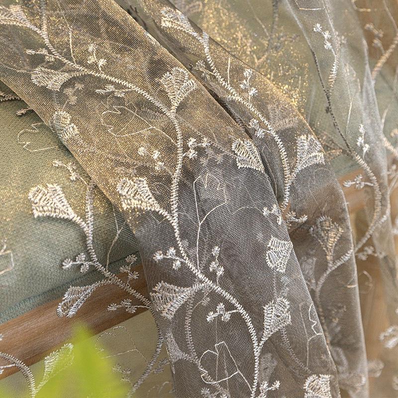 Light Luxury Window Screen Bedroom Living Room Balcony Light Transmission Blackout Embroidery Embroidery Gauze Curtain Dream Modern